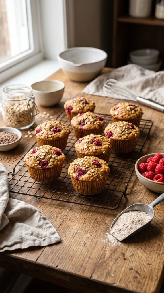 Raspberry Flaxseed Breakfast Muffins
