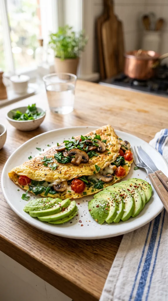 Spinach and Mushroom Omelet