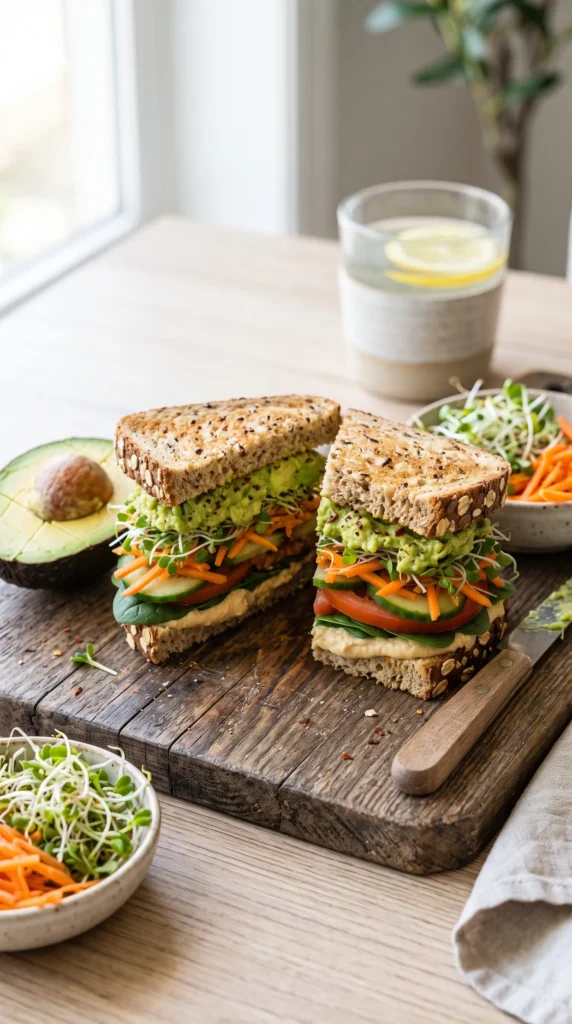 Avocado and Hummus Sandwich