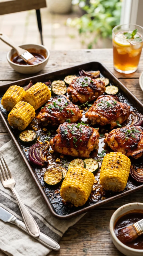 BBQ Chicken with Corn and Zucchini