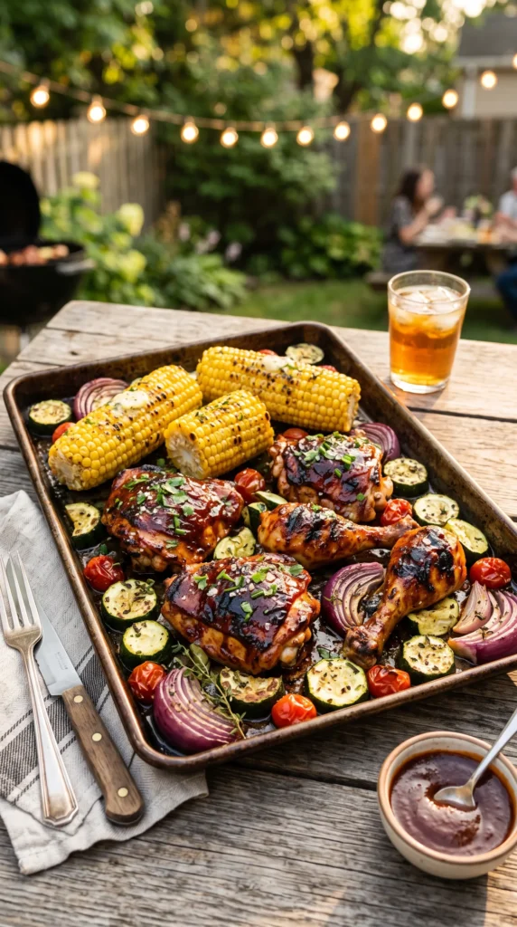BBQ Chicken with Corn and Zucchini