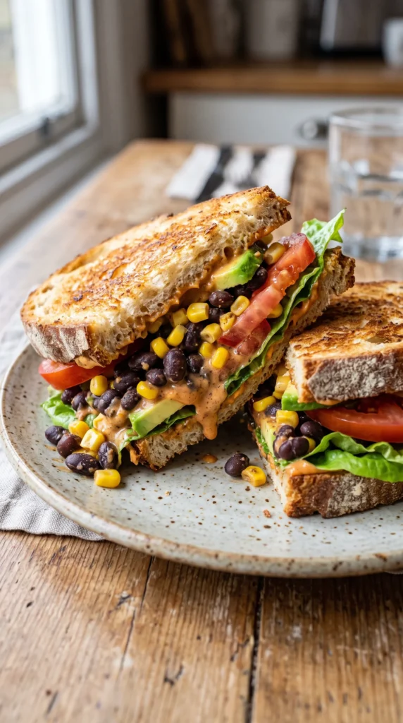Black Bean & Corn Sandwich