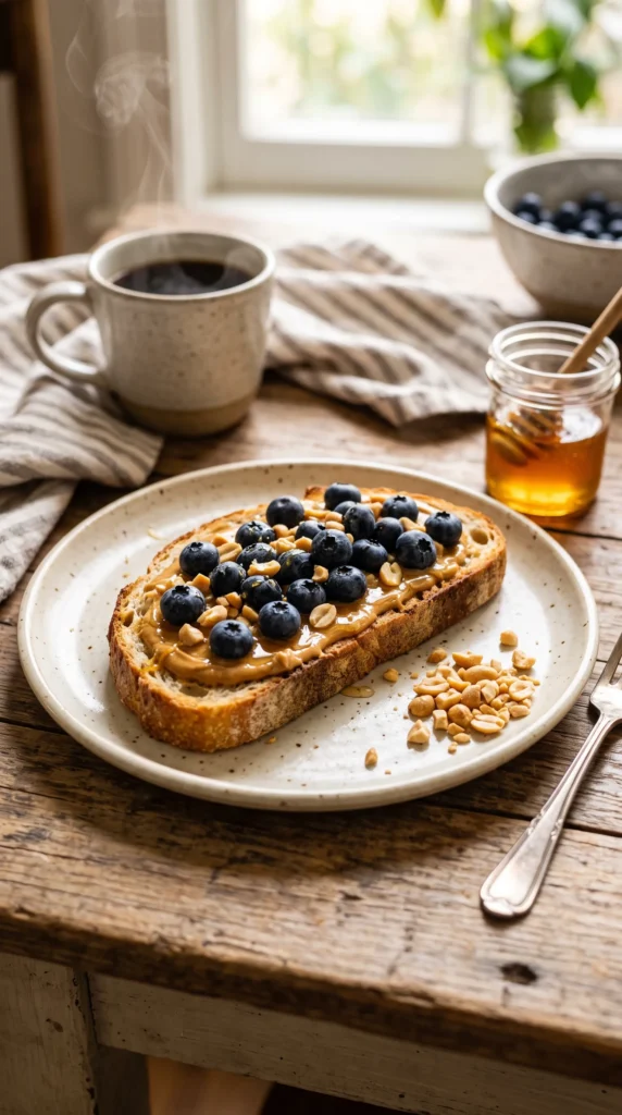 Blueberry Peanut Butter Toast