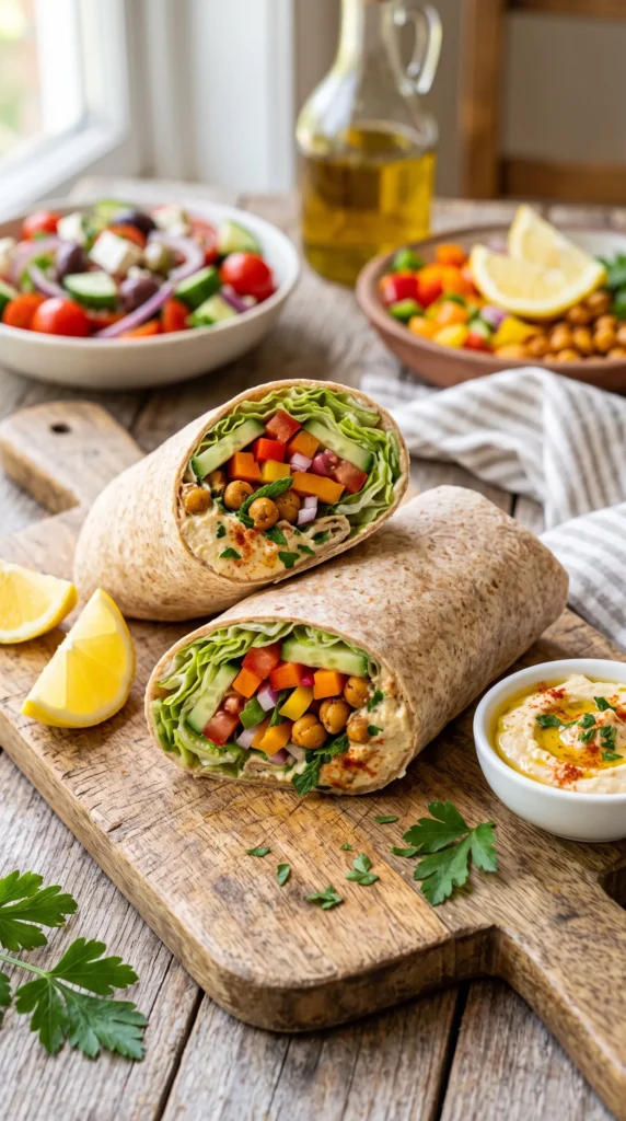 Chickpea and Hummus Wrap