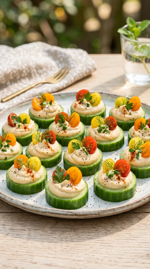 Cucumber Hummus Cups