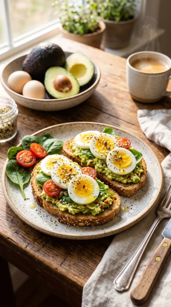 Egg and Avocado Whole-Grain Toast