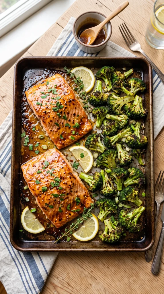 Honey Garlic Salmon and Broccoli