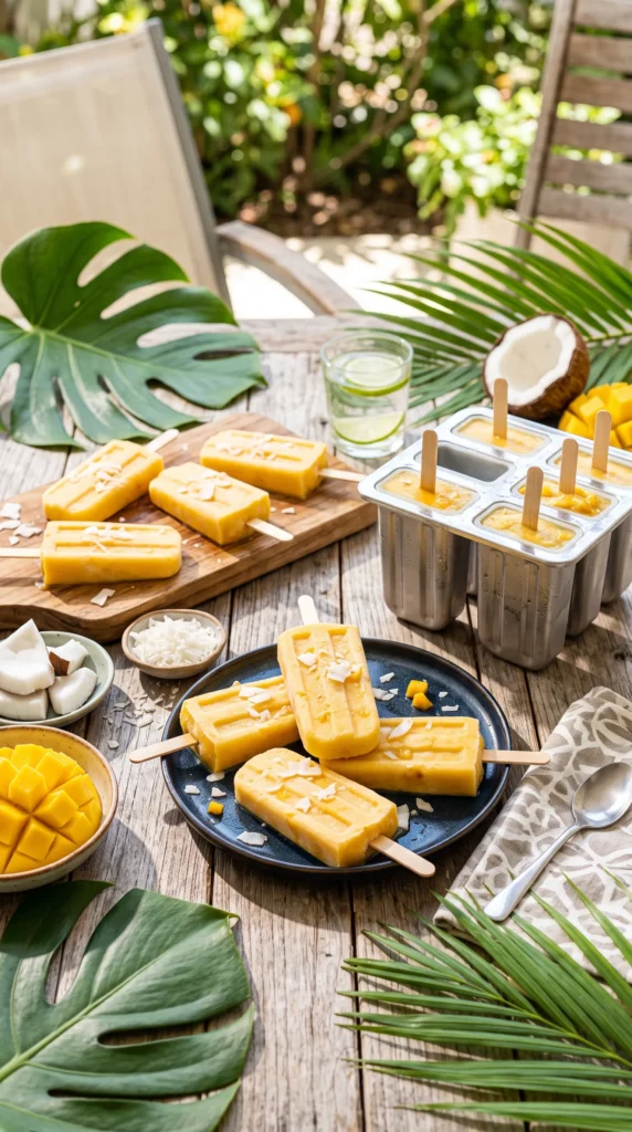 Mango Coconut Popsicles