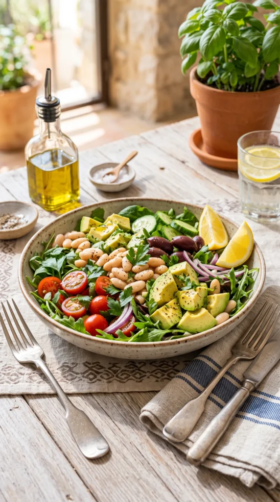 Mediterranean Avocado and White Bean Salad