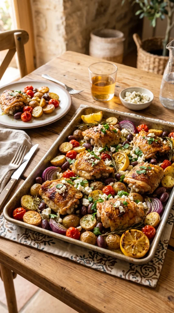 Mediterranean Chicken with Potatoes and Tomatoes