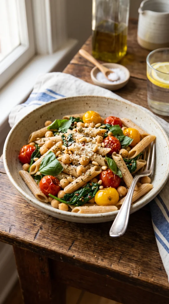 Mediterranean Chickpea Pasta