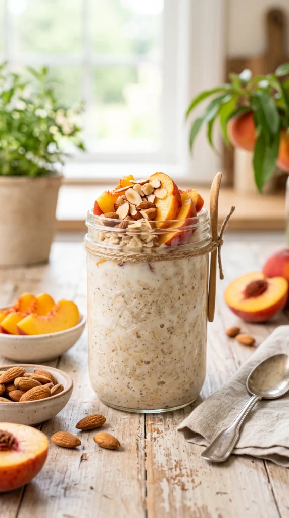 Peach Almond Overnight Oats