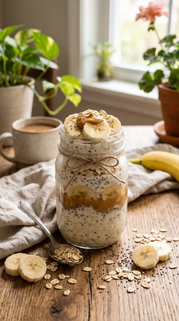 Peanut Butter Banana Overnight Oats