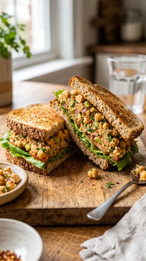 Spicy Chickpea Salad Sandwich