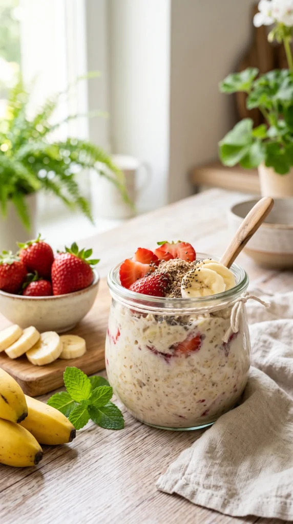 Strawberry Banana Overnight Oats