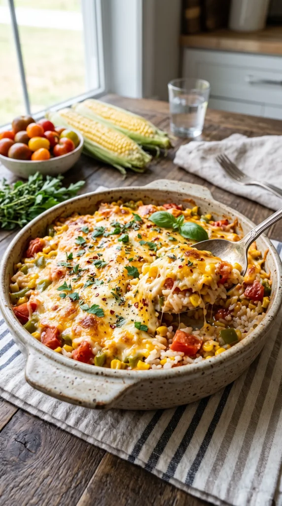 Tomato, Corn & Rice Casserole